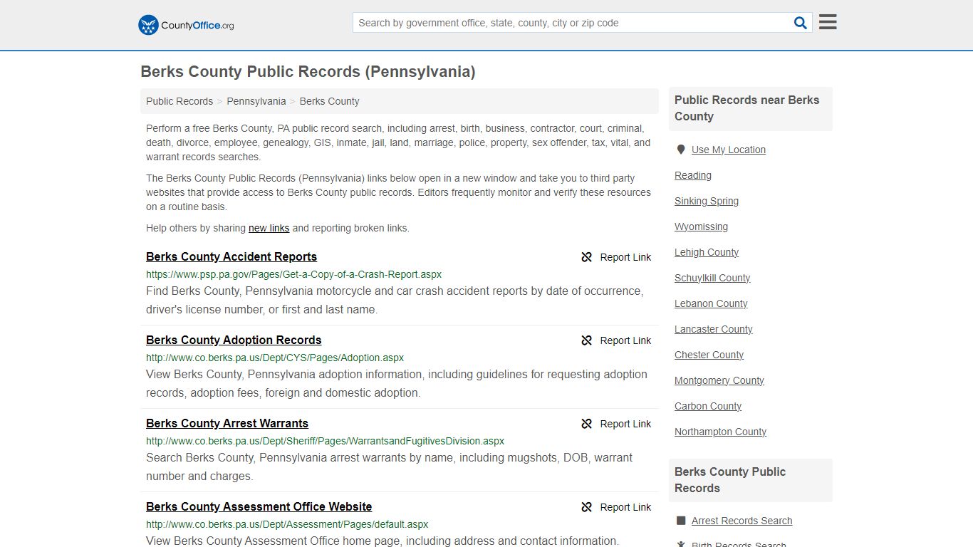 Berks County Public Records (Pennsylvania) - County Office
