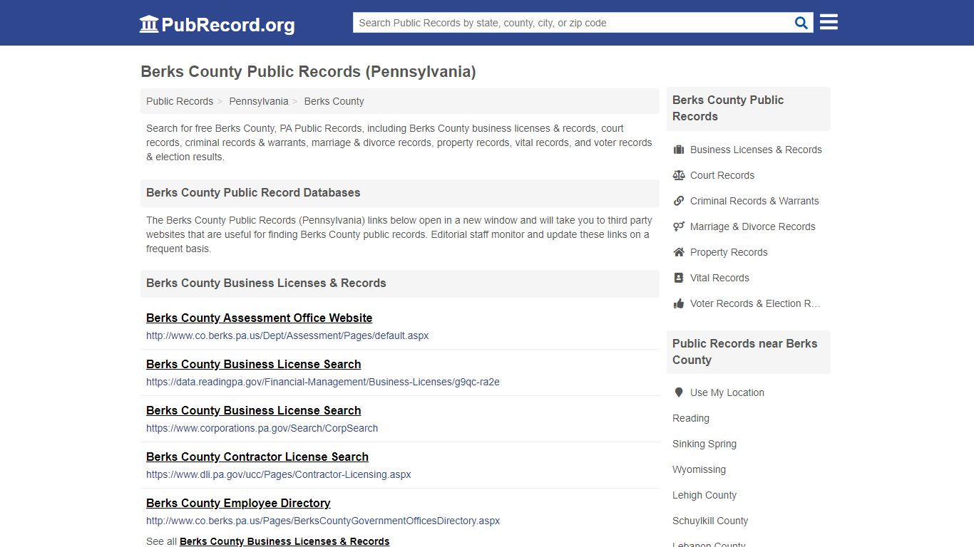 Free Berks County Public Records (Pennsylvania Public Records)